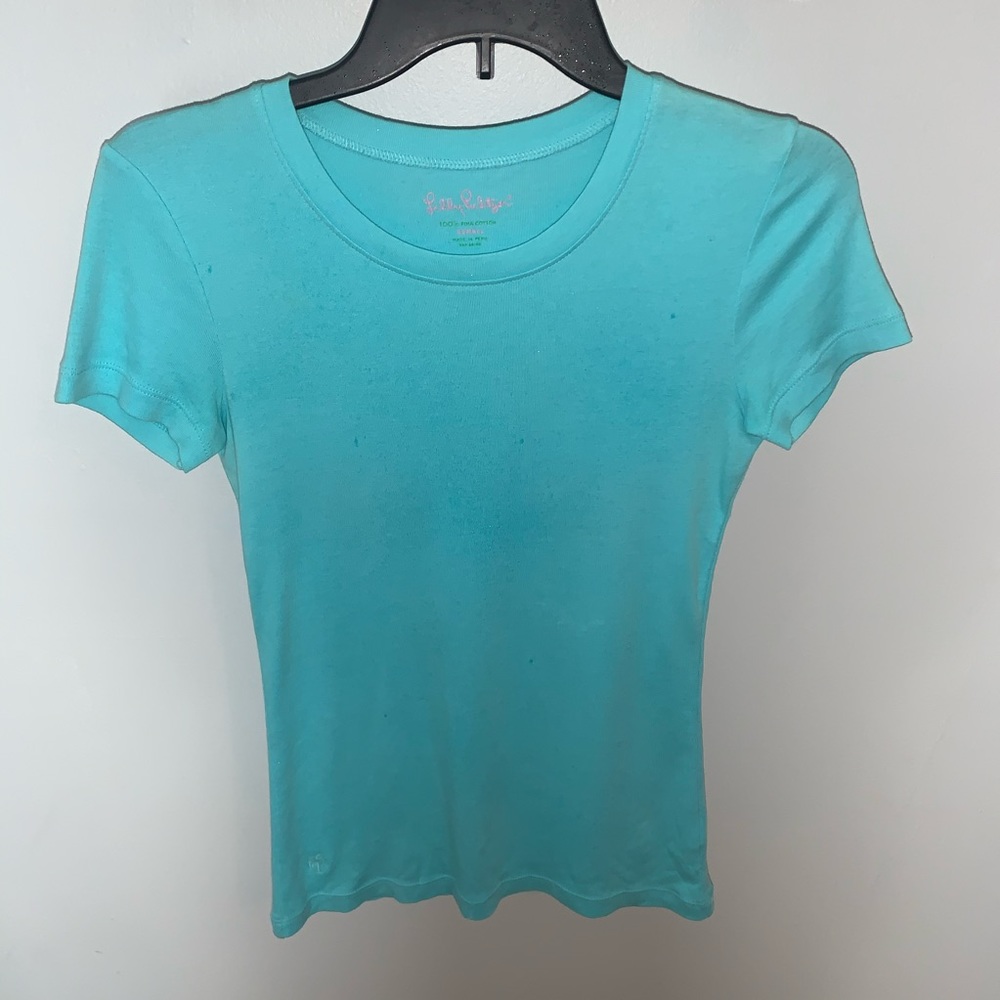 LILY PULITZER light blue fitted tee LIKE NEW